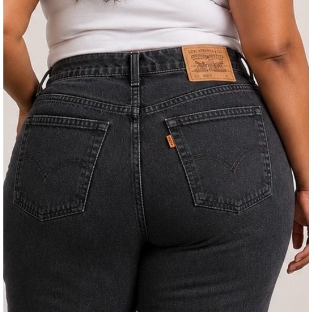 Vintage Levi's 9922 Plus Size 22W Black High Waisted Mom‎ Jeans Orange Tab USA